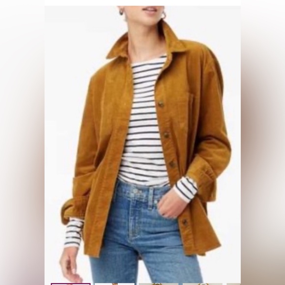 J. Crew Tops - J.Crew Factory NWT Western Brandy Corduroy Shirt Jacket WM Size L Stretch